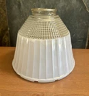 Milk Glass Torchiere Lamp Shade Prismatic Waffle Pattern 4" Vintage