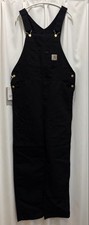 Carhartt WIP Black Canvas Bib Overalls Size 32 New Durable Workwear