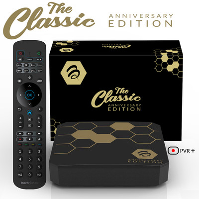 BuzzTV Classic Anniversary 64GB 4K TV Box WiFi 6 Voice Remote USB-C Player