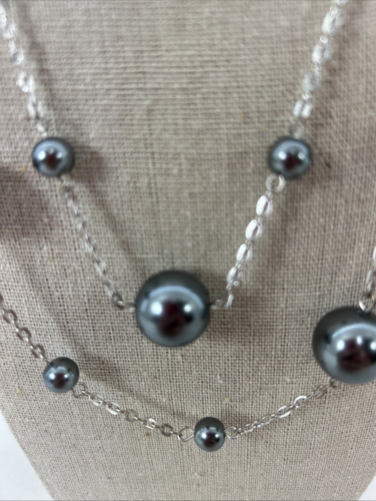 42” Silver Adjustable Necklace EUC - image 3