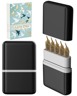 Smell Proof 5 Hole King Size Pre Roll Cone Holder Case Storage Box, 5  Capacity C