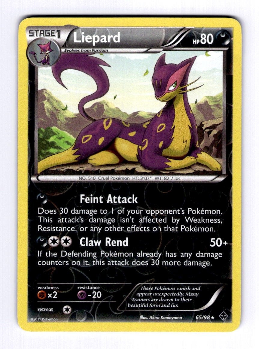 Liepard Emerging Powers #65 (2011) Rare Reverse Holo NM Pokemon