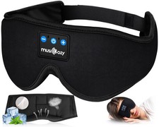 MUSICOZY Bluetooth Sleep Headphones Eye Mask for Side Sleepers Comfort 14 Hours