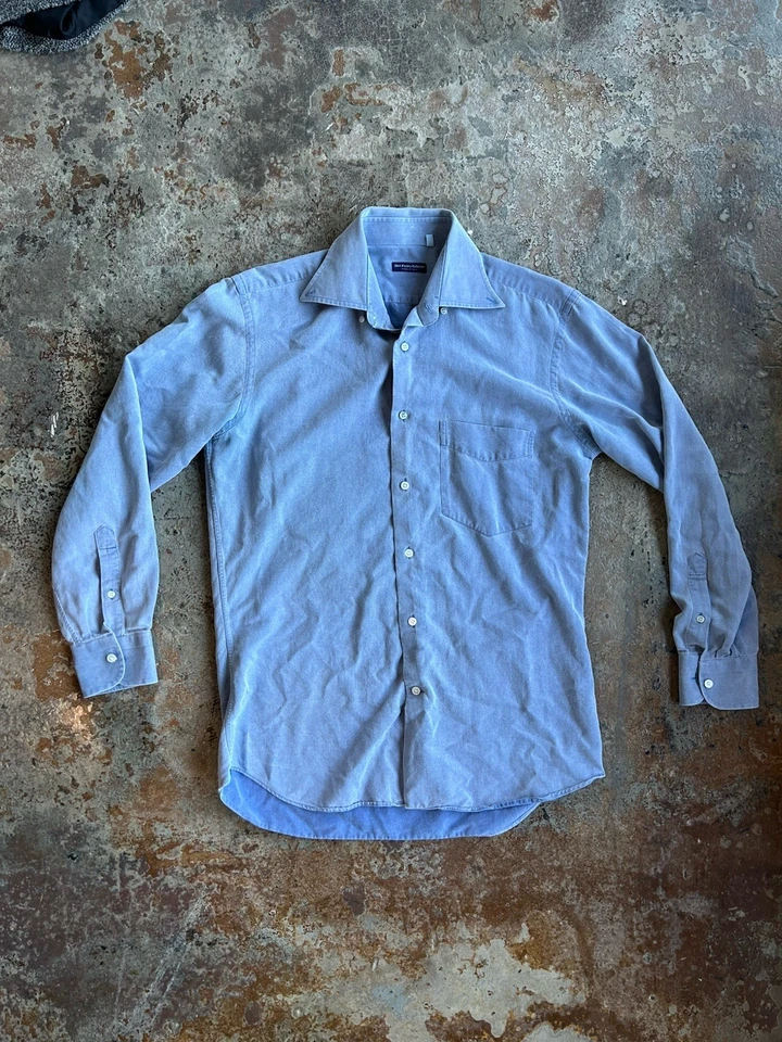 Camisa de vestir azul The Shirt Factory Collection Hecha en Italia manga media larga Foto 2 de 4