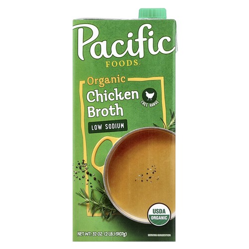 Organic Free Range Chicken Broth, Low Sodium, 32 fl oz (907 g)