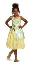 Disney Princess Tiana Classic Girls' Costume Dress with Glitter Skirt, Green