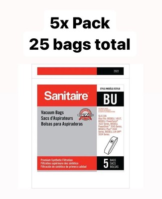 5x Lot Set Of Sanitaire BU Vacuum Bags #2992 5 Ct (25 Total) for SL4110, SL4110A