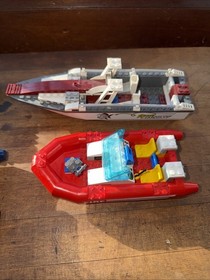 LEGO Lot Of 4 Ship Hulls Fire City Police Fishing Used Lot Partially Built