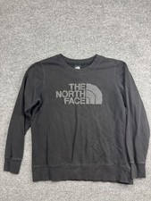 The North Face Sweatshirt Womens Medium Black Fleece Crewneck Pullover Logo