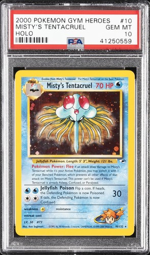 2000 POKEMON GYM HEROES HOLO #10 MISTY'S TENTACRUEL PSA 10