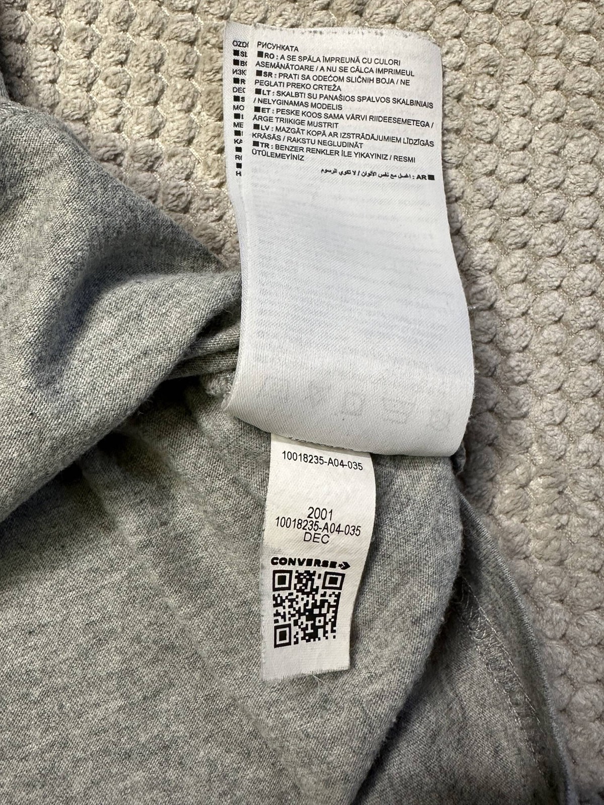 Converse Men’s Short Sleeve Big Logo T-Shirt Grey Large image 4