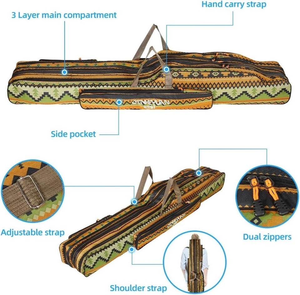 Borsa da Pesca Oxford 600D – Porta Attrezzi Pieghevole con Tasche Esterne - Immagine 2 di 4