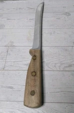 Chicago Cutlery 66S Boning Knife - 8'' Stainless Steel Blade Wood Handle Vintage