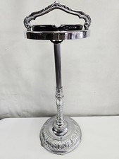 Vintage Art Deco Chrome Floor Ashtray Cigar Room Lounge Smoking Stand 1950