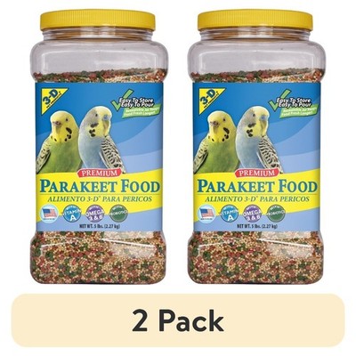 Premium Parakeet Food for Budgies 5lb Jar 2 Pack Seed Blend