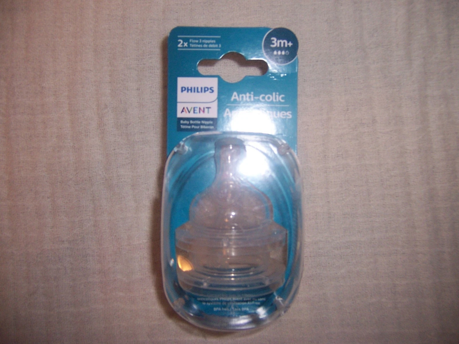 Avent 3M+ nipples Anti colic new grey bag