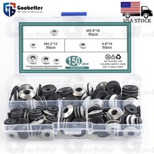 150Pcs Stainless Steel EPDM Bonded Sealing Rubber Washers Assortment 8 10 12