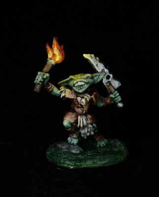 Reaper Miniatures - Goblin Pyro - Pro Painted w/OSL Fire Effect - Bones Plastic