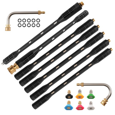 #ad 15quot; Pressure Washer Wand Extension w 90° 30° Curved 6 Tips Roof Cleaning $38.24