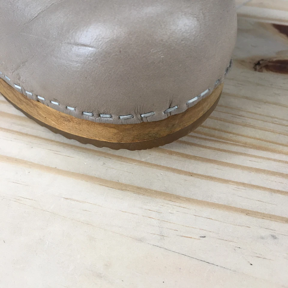 Botas Sanita Mujer 39 Fele Fieltro Madera Zueco Gris Tirar Informal Media Pantorrilla Bloque Foto 4 de 4