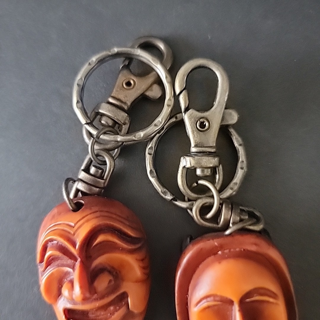 Korean Traditional Mask Haheo Tal Keychain 2 pcs Set Asian Keyring ...