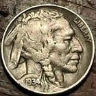 1934 D Buffalo Nickel 5c Coin Decent Shape, Sought After Date Fine To Very Fine