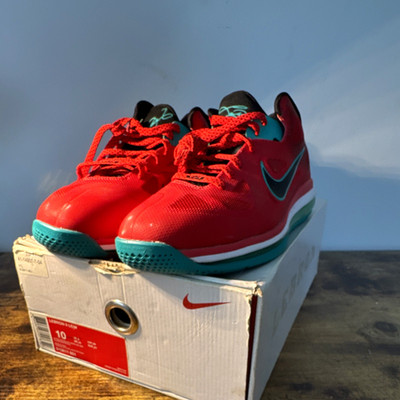 Nike LeBron 9 Low Men s Low Top Basketball Sneakers Red Teal Black