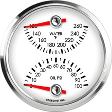 Speedhut L3-dg1-leg 3-38 Dual Gauge Water Temp Oil Psi Speedhut L3-dg1-leg 3-38 Dual Gauge Water Temp Oil Psi