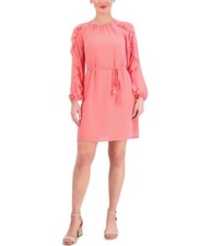 Vince Camuto Womens Solid Mini Dress, Orange, 4