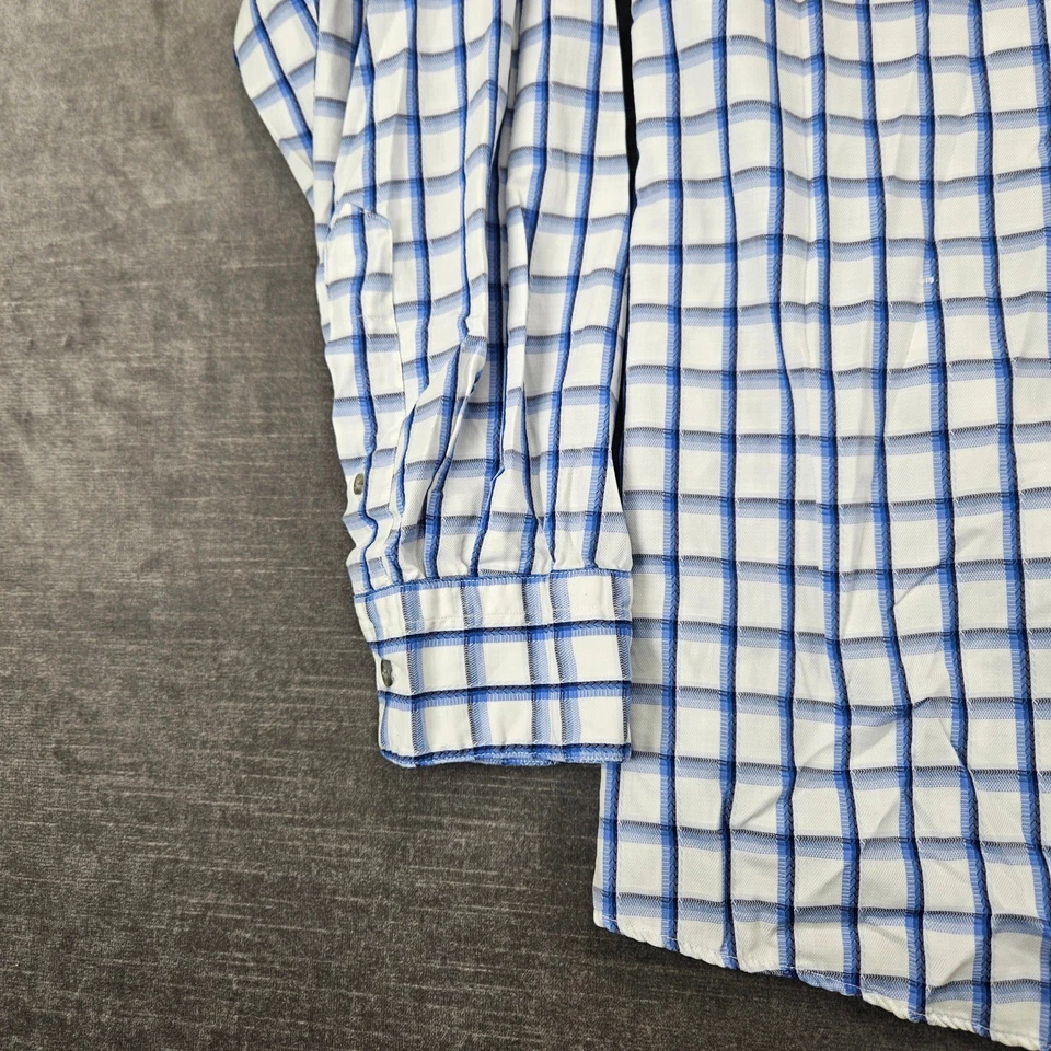 Camisa Tom James Vestido a Cuadros con Botones Manga Larga Preppy Hecha en EE. UU. XL Foto 4 de 4