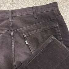 Vintage 80s Levi's 519 Corduroy Pants Mens 36x30 Dark Brown Slim Straight