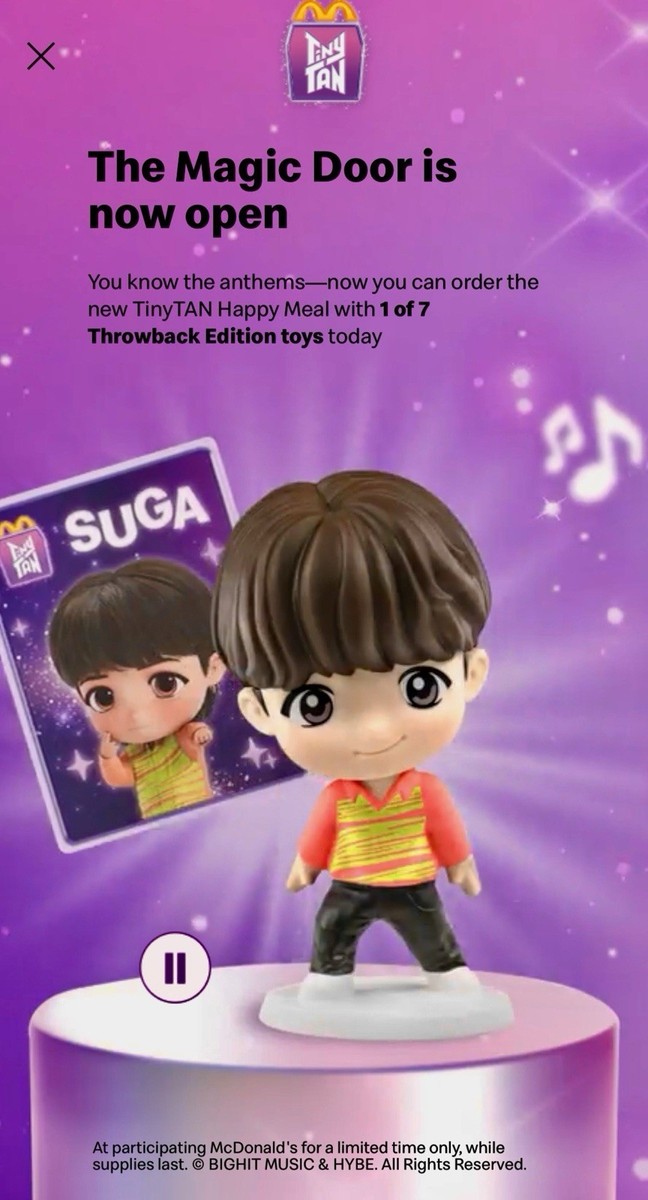 BTS Meal McDonald's TinyTAN Figures Full Set 7 Members + Cards