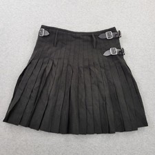 Stillwater Kilts Skirt Mens 36 Black 100 Acrylic Pleated With Buckle Strap