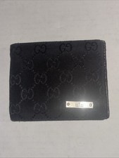 GUCCI GG Black Leather Bifold Wallet with Logo