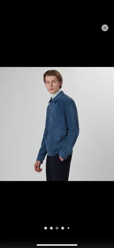 Suede Tucker Jacket Cobalt Bugatchi - Image 4 of 4