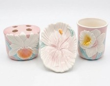Vtg Otagiri Figi Porcelain 3pc Bathroom Set R...