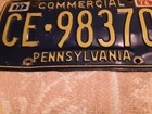1977 Pennsylvania Commercial Truck License Plate CE-98370 — photo 2