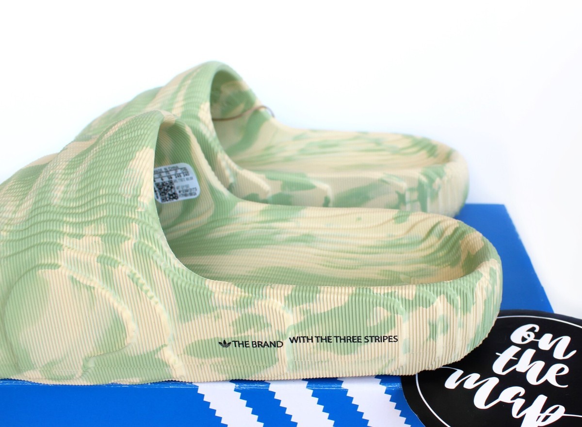 Adidas Originals Adilette 22 Slides Camo Sand Lime GY1597 UK 4 6 7 