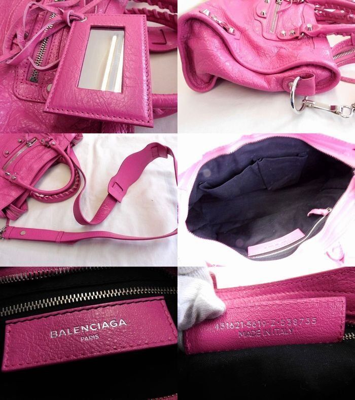 Balenciaga City Leather 2Way Bag Shoulder Bag Dullness Pink Balenciaga City Leather 2Way Bag Shoulder Bag Dullness Pink
