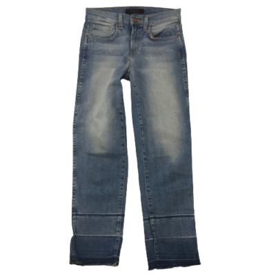 Women's Jeans Genetic Los Angeles Birkin High Rise Straight Crop Raw Hem  24