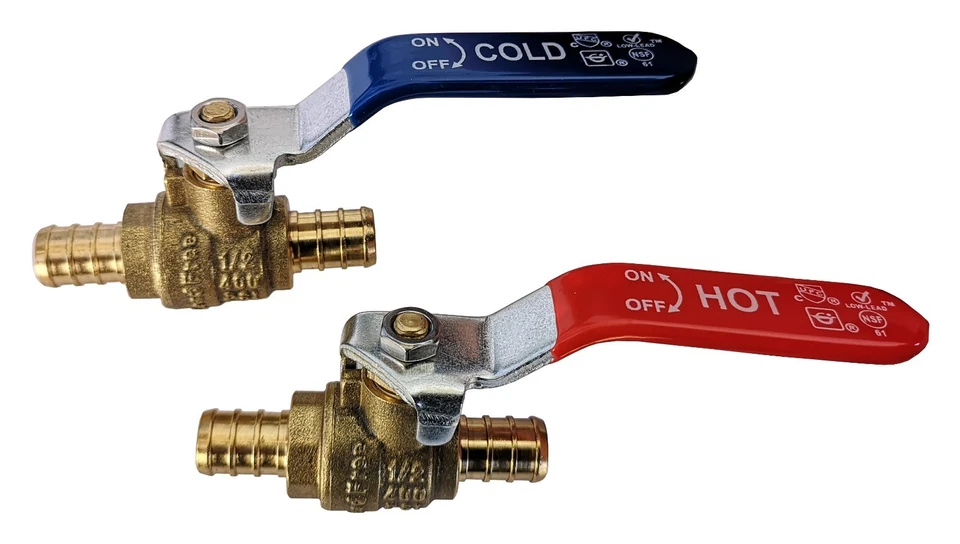 HOMEWORK88 20 Pack XFITTING 1/2" Pex B Ball Valve , Full Port , 1/4 Turn , Hot and Cold