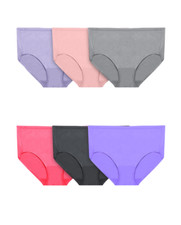 Fruit Of The Loom Womens Plus Fit for Me 360 Cotton Stretch Brief Panty 6 Pack