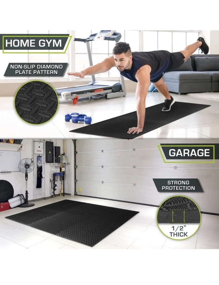 ProsourceFit Puzzle Exercise Mat, 1/2" Thick EVA Foam Interlocking Tiles - Image 4 of 4