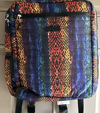 Tahari Quilted Rainbow Snakeskin Print Recycled Backpack 5 Pocket Nwt Msrp $99
