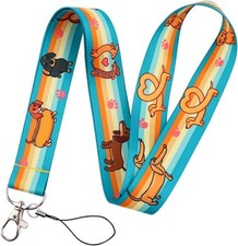 Dachshund Badger Wiener Sausage Dog Lovers Cute 17.7" Neck Lanyard Keychain NEW