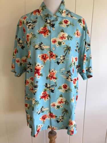 Tommy Bahama Disney Parks Collection Mickey Mouse Hawaiian Shirt size Large