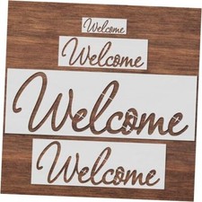 4 Pieces Welcome Stencils Welcome Stencils Templates Reusable Plastic Welcome-1