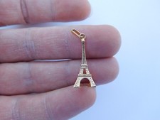 Authentisch Original M Französisch Kunst Deko 18K Gold Eiffelturm Paris Anhänger