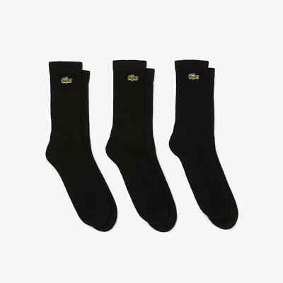 Lacoste Unisex 3X Socks Ankle Cotton Sponge Art. RA4182 - Black and White