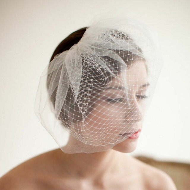 Hair Net Face Veil Headdress Wedding Bridal Party Comb Bird Cage